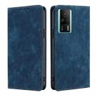 For Xiaomi Redmi K60E RFID Anti-theft Brush Magnetic Leather Phone Case(Blue) - 1