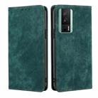 For Xiaomi Redmi K60 / K60 Pro RFID Anti-theft Brush Magnetic Leather Phone Case(Green) - 1