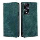 For Honor 80 GT RFID Anti-theft Brush Magnetic Leather Phone Case(Green) - 1