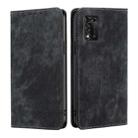 For ZTE Libero 5G III RFID Anti-theft Brush Magnetic Leather Phone Case(Black) - 1