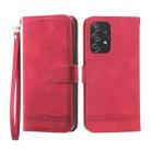 For Samsung Galaxy A52 5G / 4G Dierfeng Dream Line TPU + PU Leather Phone Case(Red) - 1