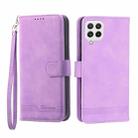 For Samsung Galaxy A22 4G Dierfeng Dream Line TPU + PU Leather Phone Case(Purple) - 1