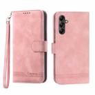For Samsung Galaxy A34 Dierfeng Dream Line TPU + PU Leather Phone Case(Pink) - 1