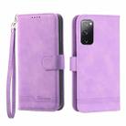 For Samsung Galaxy S20 FE Dierfeng Dream Line TPU + PU Leather Phone Case(Purple) - 1