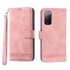 For Samsung Galaxy S20 FE Dierfeng Dream Line TPU + PU Leather Phone Case(Pink) - 1