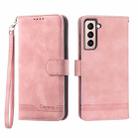 For Samsung Galaxy S21 5G Dierfeng Dream Line TPU + PU Leather Phone Case(Pink) - 1