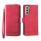 For Samsung Galaxy S21 5G Dierfeng Dream Line TPU + PU Leather Phone Case(Red) - 1