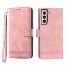 For Samsung Galaxy S21+ 5G Dierfeng Dream Line TPU + PU Leather Phone Case(Pink) - 1