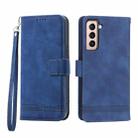 For Samsung Galaxy S21+ 5G Dierfeng Dream Line TPU + PU Leather Phone Case(Blue) - 1
