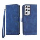 For Samsung Galaxy S21 Ultra 5G Dierfeng Dream Line TPU + PU Leather Phone Case(Blue) - 1