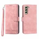 For Samsung Galaxy S21 FE 5G Dierfeng Dream Line TPU + PU Leather Phone Case(Pink) - 1