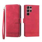 For Samsung Galaxy S22 Ultra 5G Dierfeng Dream Line TPU + PU Leather Phone Case(Red) - 1