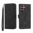 For Samsung Galaxy S22 Ultra 5G Dierfeng Dream Line TPU + PU Leather Phone Case(Black) - 1