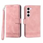 For Samsung Galaxy S23 5G Dierfeng Dream Line TPU + PU Leather Phone Case(Pink) - 1