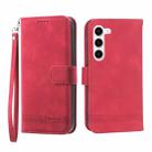 For Samsung Galaxy S23 5G Dierfeng Dream Line TPU + PU Leather Phone Case(Red) - 1