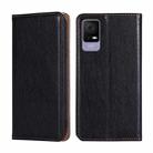 For TCL 405 / 406 / 408 Gloss Oil Solid Color Magnetic Leather Phone Case(Black) - 1