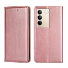 For vivo S16 / S16 Pro Gloss Oil Solid Color Magnetic Leather Phone Case(Rose Gold) - 1
