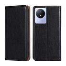 For vivo Y02 4G Gloss Oil Solid Color Magnetic Leather Phone Case(Black) - 1