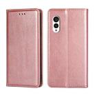 For Fujitsu Arrows N F-51C Gloss Oil Solid Color Magnetic Leather Phone Case(Rose Gold) - 1