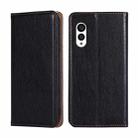 For Fujitsu Arrows N F-51C Gloss Oil Solid Color Magnetic Leather Phone Case(Black) - 1