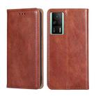 For Xiaomi Redmi K60E Gloss Oil Solid Color Magnetic Leather Phone Case(Brown) - 1