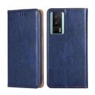 For Xiaomi Redmi K60 / K60 Pro Gloss Oil Solid Color Magnetic Leather Phone Case(Blue) - 1