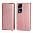 For Honor 80 GT Gloss Oil Solid Color Magnetic Leather Phone Case(Rose Gold) - 1