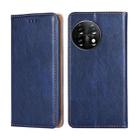 For OnePlus 11 Gloss Oil Solid Color Magnetic Leather Phone Case(Blue) - 1