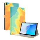 For Huawei MatePad SE Watercolor Pattern Flip Leather Tablet Case(Autumn Leaves) - 1