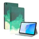 For Huawei MatePad SE Watercolor Pattern Flip Leather Tablet Case(Cyan Green) - 1