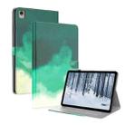 For Nokia T21 Watercolor Pattern Flip Leather Tablet Case(Cyan Green) - 1