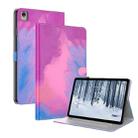 For Nokia T21 Watercolor Pattern Flip Leather Tablet Case(Purple Red) - 1