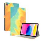 For iPad 10th Gen 10.9 2022 Watercolor Pattern Flip Leather Tablet Case(Autumn Leaves) - 1