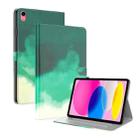 For iPad 10th Gen 10.9 2022 Watercolor Pattern Flip Leather Tablet Case(Cyan Green) - 1