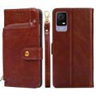 For TCL 405 / 406 / 408 Zipper Bag Leather Phone Case(Brown) - 1