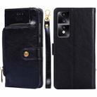 For Honor 80 GT Zipper Bag Leather Phone Case(Black) - 1