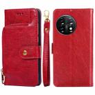 For OnePlus 11 Zipper Bag Leather Phone Case(Red) - 1