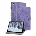 For Nokia T21 Tiger Pattern Flip Leather Tablet Case(Purple) - 1