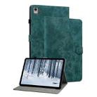 For Nokia T21 Tiger Pattern Flip Leather Tablet Case(Dark Green) - 1