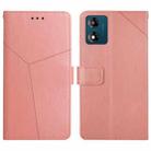 For Motorola Moto E13 4G HT01 Y-shaped Pattern Flip Leather Phone Case(Pink) - 1