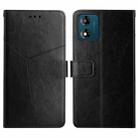 For Motorola Moto E13 4G HT01 Y-shaped Pattern Flip Leather Phone Case(Black) - 1