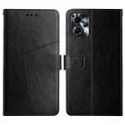 For Motorola Moto G23 4G/G13 4G HT01 Y-shaped Pattern Flip Leather Phone Case(Black) - 1