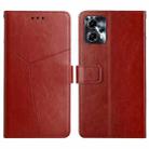 For Motorola Moto G23 4G/G13 4G HT01 Y-shaped Pattern Flip Leather Phone Case(Brown) - 1