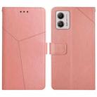 For Motorola Moto G53 5G/G13/G23 HT01 Y-shaped Pattern Flip Leather Phone Case(Pink) - 1