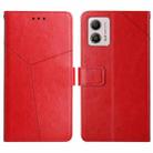 For Motorola Moto G53 5G/G13/G23 HT01 Y-shaped Pattern Flip Leather Phone Case(Red) - 1