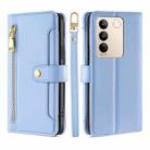 For vivo S16 / S16 Pro Sheep Texture Cross-body Zipper Wallet Leather Phone Case(Blue) - 1