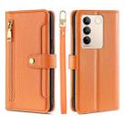 For vivo S16 / S16 Pro Sheep Texture Cross-body Zipper Wallet Leather Phone Case(Orange) - 1