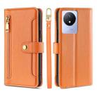 For vivo Y02 4G Sheep Texture Cross-body Zipper Wallet Leather Phone Case(Orange) - 1