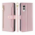 For Fujitsu Arrows N F-51C Sheep Texture Cross-body Zipper Wallet Leather Phone Case(Pink) - 1