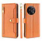 For OnePlus 11 Sheep Texture Cross-body Zipper Wallet Leather Phone Case(Orange) - 1